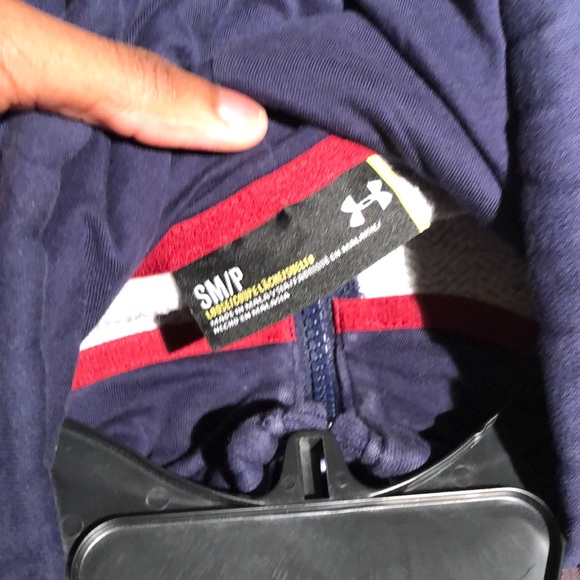 Navy Blue Quarter Zip Hoodie - Picture 3 of 4